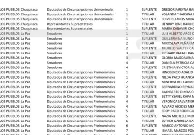 Y aquí la prueba! La lista oficial de candidatos del MÁS donde Luis Arce…