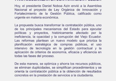 🇪🇨 | ÚLTIMA HORA — El presidente Daniel Noboa presenta un proyecto de ley…