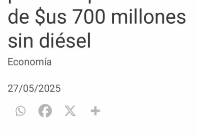 700 millones de dólares en riesgo por la escasez de combustible para el sector…