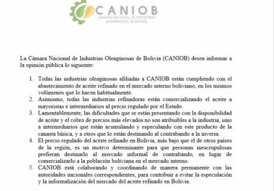 #GrupoFides | #ANF CANIOB informó que sus industrias afiliadas están cumpliendo con el abastecimiento…