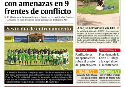 Buenos días, estimados seguidores. Les presentamos la #portada de nuestra edición impresa de hoy,…