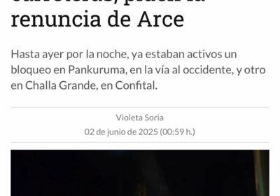 Las peleas internas del MAS amenazan con instalar la violencia en el país. Esas…
