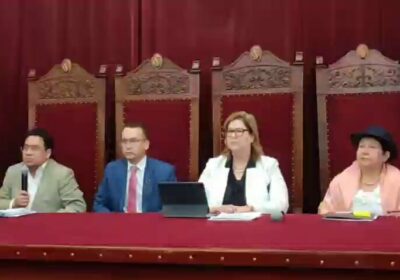 El ministro de Justicia, César Siles, dio la bienvenida a la presidenta de la…