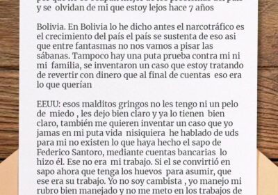 Sebastián Marset reaparece con una temeraria carta en el que señala que “con dinero”…