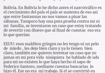 La carta completa de Sebastián Marset