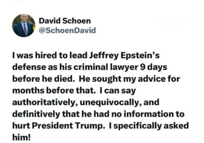🇺🇸 | Donald Trump republica mensaje del ex abogado de Jeffrey Epstein afirmando que…
