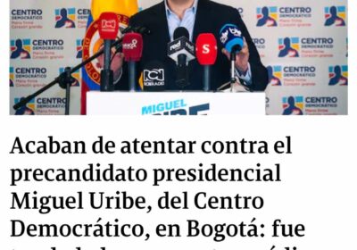 Toda mi solidaridad a la familia del Senador @MiguelUribeT y a toda #Colombia. Un…