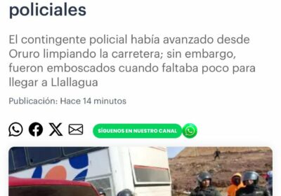 Rechazamos la violencia desatada entre las facciones masistas de Luis Arce y Evo Morales,…