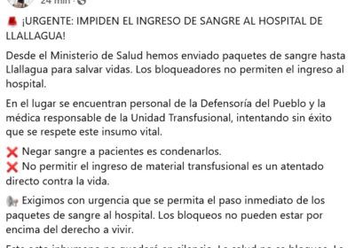 Mediante sus redes sociales, la ministra de Salud, Maria Renée Castro, denuncia que bloqueadores…