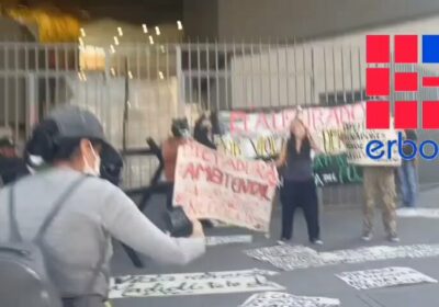 Un grupo de ambientalistas protesta en la Asamblea en contra de la minería y…