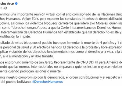 #GrupoFides | #ANF El presidente Luis Arce expuso ante el alto comisionado de las…