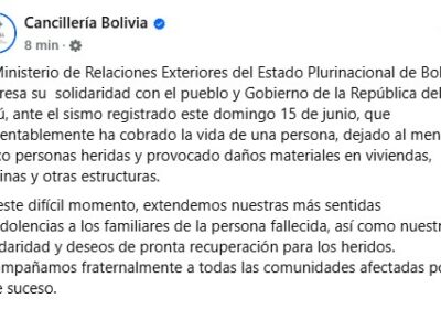 #GrupoFides | #ANF #Política El Estado boliviano, a través de la Cancillería, expresó su…