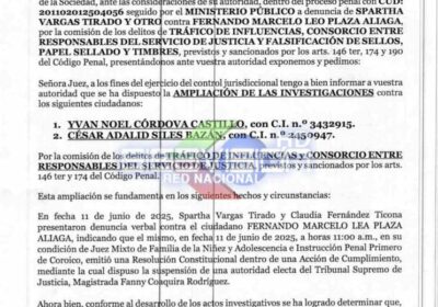 Fiscalía Amplia investigación contra ex ministro de justicia, César Siles y el ex presidente…