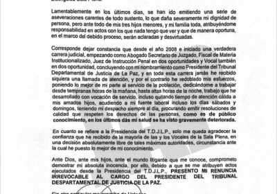 #urgente #johnarandiaperiodista Renuncia Yvan Córdoba al cargo de presidente de Tribunal de Justicia de…