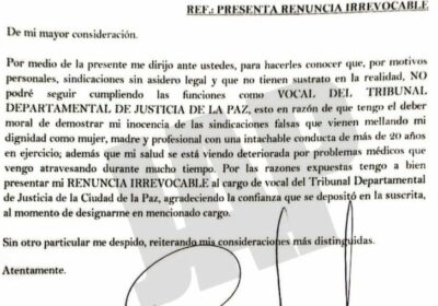 CASO SUPUESTO CONSORCIO: “Demostrar mi inocencia de las acusaciones falsas que vienen mellando mi…