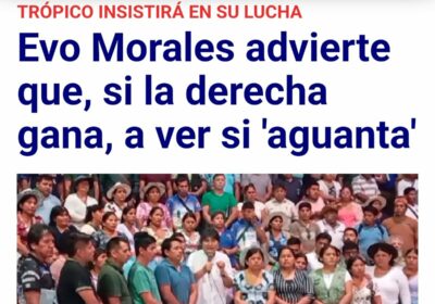 El cobarde sabe que su proyecto terminó y amenaza. Evo, nos conocemos años: como…