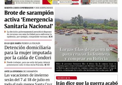 Buenos días, estimados seguidores. Les presentamos la #portada de nuestra edición impresa de hoy,…