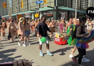 🇨🇦 | Varios sujetos desfilaron totalmente desnudos durante la marcha del orgullo gay en…