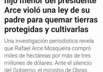 Los hijos del presidente Arce recibieron del Banco Ganadero un total de Bs (aproximadamente…