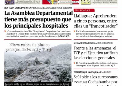Buenos días, estimados seguidores. Les presentamos la #portada de nuestra edición impresa de hoy,…