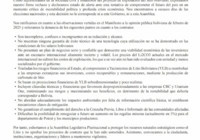 Cinco instituciones de la sociedad civil denuncian que el gobierno de Luis Arce, cuya…