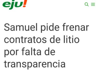 Estoy plenamente de acuerdo con Samuel Doria Medina sobre la necesidad de frenar la…