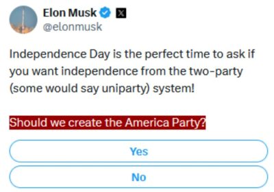 🇺🇸 | LO ÚLTIMO — Elon Musk propone crear un nuevo partido político en…