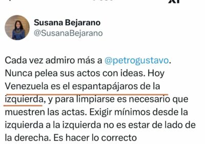 Para que el pueblo boliviano y la izquierda latinoamericana sepan. Han elegido como candidata…