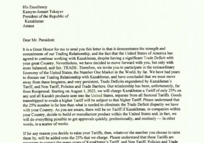 🇺🇸🇰🇿🇲🇾🇱🇦 | ÚLTIMA HORA — Trump notifica de nuevos aranceles a países asiáticos por…