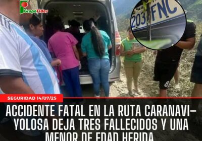 #GrupoFides | #ANF Un trágico accidente de tránsito se produjo en la carretera Caranavi–Yolosa,…