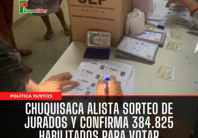 #GrupoFides | #ANF El Tribunal Electoral Departamental de Chuquisaca informó que ciudadanos están habilitados…