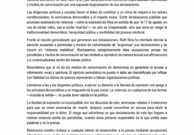 La señora Nina, aliada y vocera de facto de Morales, violó el artículo de…