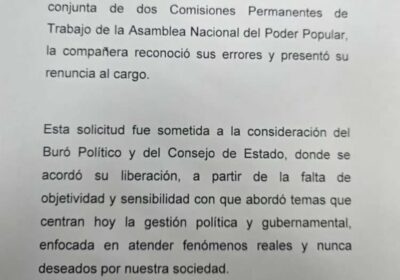 🇨🇺‼️ | ÚLTIMA HORA — Renuncia la ministra de Trabajo y Seguridad Social del…