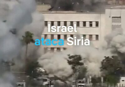 El momento del bombardeo israelí contra el cuartel general del Ejército sirio en Damasco…