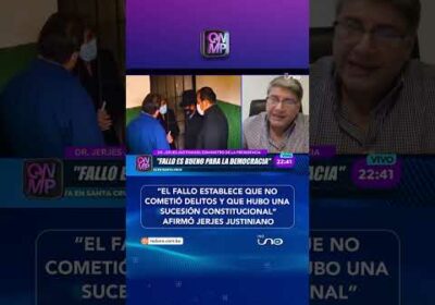 Jerjes Justiniano celebra fallo del TSJ a favor de Añez