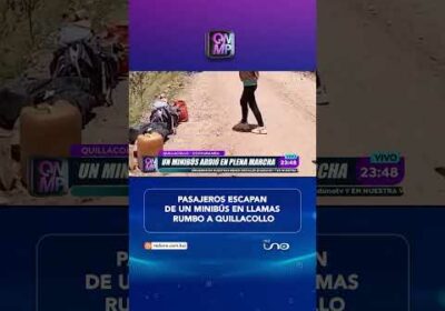 Pasajeros escapan de un minibus en llamas rumbo a Quillacollo