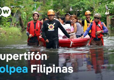 Segundo tifón en una semana toca tierra en la isla de Luzón, en el…