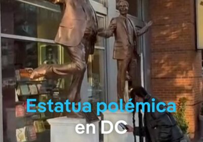 Vuelve a DC la estatua que muestra a Trump y Epstein La escultura Best…