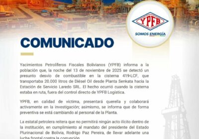 #GrupoFides | #ANF Yacimientos Petrolíferos Fiscales Bolivianos (YPFB) informa que la noche de ayer…