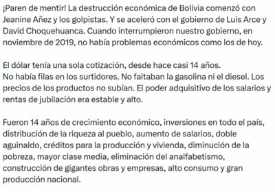 #GrupoFides | #ANF “¡Paren de mentir! (…) Un año de Añez y cinco años…