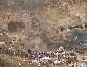 | Un enorme deslizamiento de tierra en una mina artesanal en Kawama, Lualaba, República…