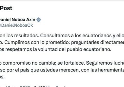 🇪🇨 | LO ÚLTIMO: «Nosotros respetamos la voluntad del pueblo ecuatoriano. Nuestro compromiso no…