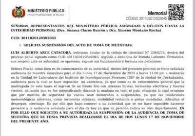 Y otra vez Luis Arce logra suspender la toma de muestra de sangre por…