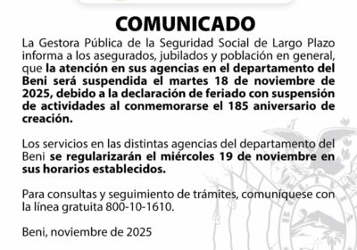 #GrupoFides | #ANF La Gestora Pública informa la suspensión de atención en sus agencias…