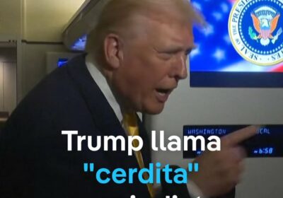 Trump llama «cerdita» a una periodista del canal Bloomberg en el Air Force One…
