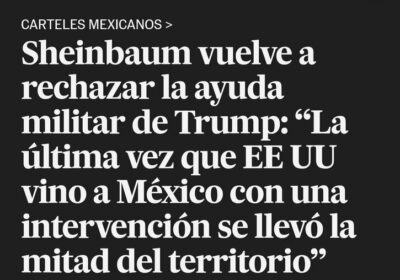 Saludamos la firme y valiente posición de la presidenta Claudia Sheinbaum ante las nuevas…